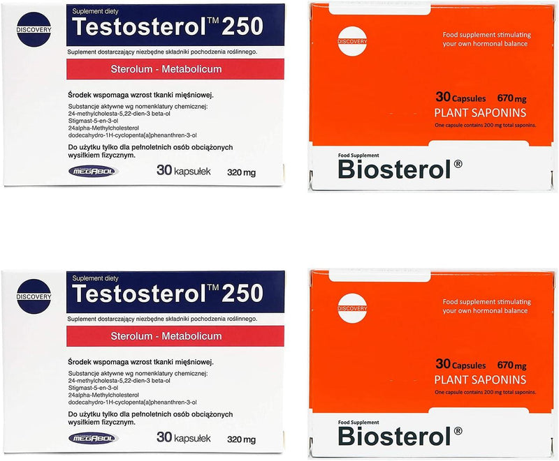 2 x Testosterol 30 Capsules + 2 x Biosterol 30 Capsules - Megabol