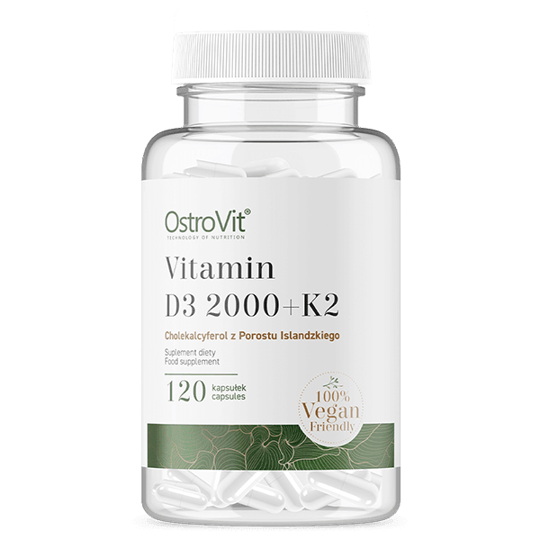36 x OstroVit Vitamine D3 2000 + K2 VEGE 120 capsules