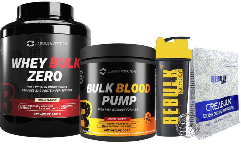 MEGADEAL 2 Pack: Whey Protein 2000g + Creatine + Pre-Workout Bulk Blood + BeBulk Shaker