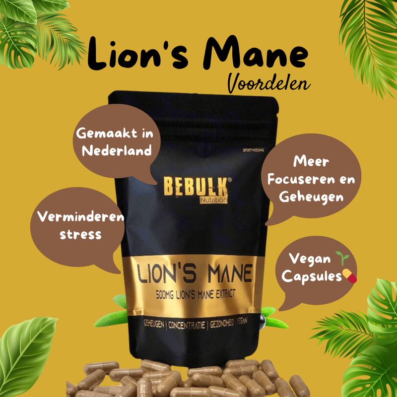 Lion's Mane 500mg - Vegan - BeBulk Nutrition