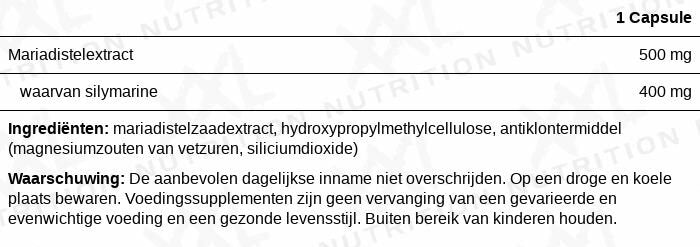 Chardon-Marie - 500 mg - 90 gélules végétales - XXL Nutrition 