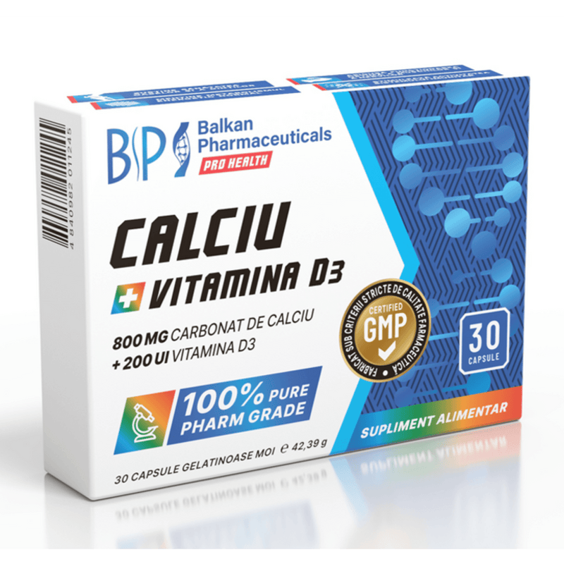 Calcium + Vitamine D3 - 30 Capsules - Balkan Pharmaceuticals