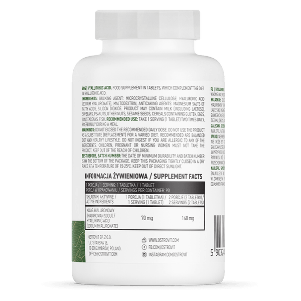 OstroVit Hyaluronzuur 90 tabletten