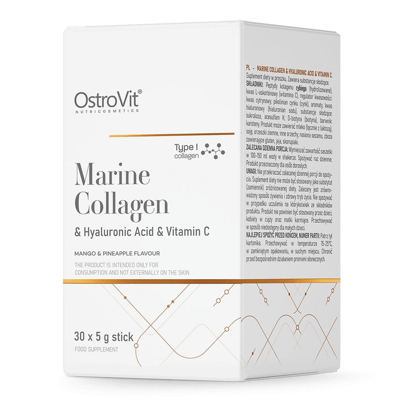 OstroVit Marine Collageen + Hyaluronzuur + Vitamine C 5 gx 30 DOOS mango met ananas
