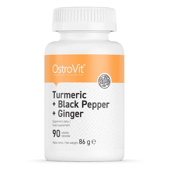 12 x Turmeric + Black Pepper + Ginger 90 Tablets OstroVit