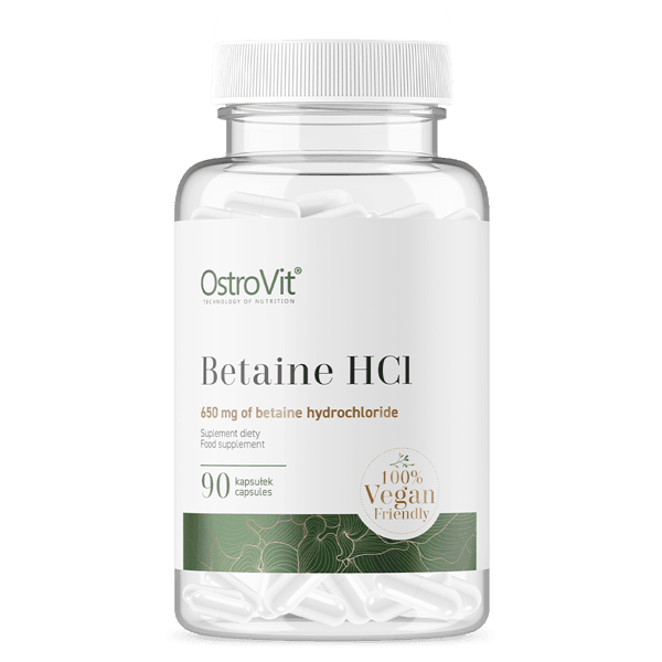 Betaine HCL 650mg - Vegan - 60 Capsules - OstroVit