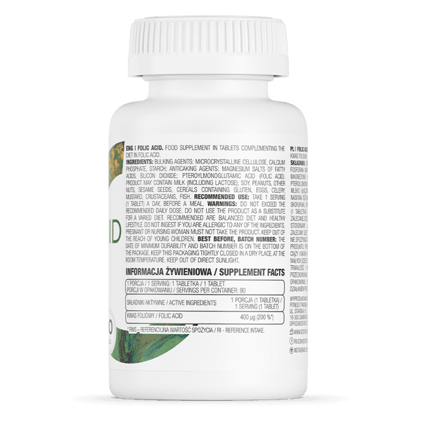 Folic Acid 400 mcg - 90 Tablets - OstroVit