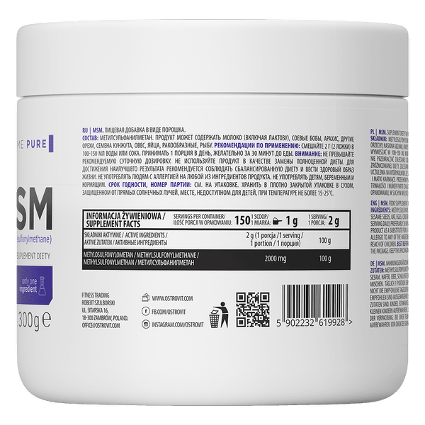 MSM Poeder Methylsulfonylmethane 300 g Ostrovit