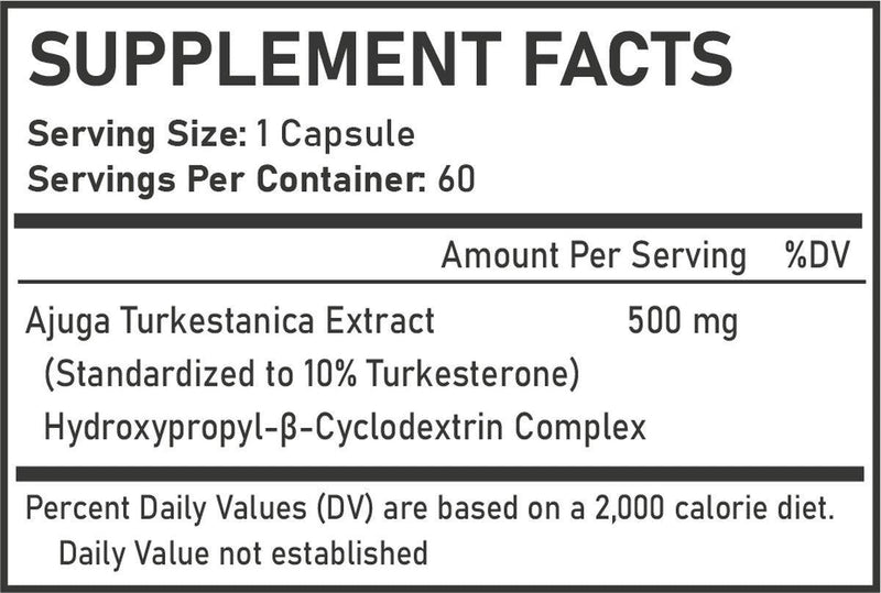 Turkesterone™ 10% Complex met Hydroxypropyl-β-Cyclodextrine - 60 Capsules (600mg)