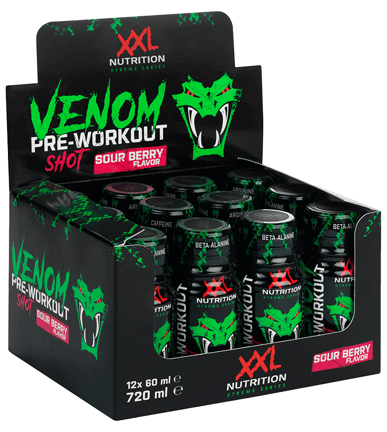 Venom Pre-Workout Shot - 12 x 60 ml - XXL Nutrition (1 Pack)