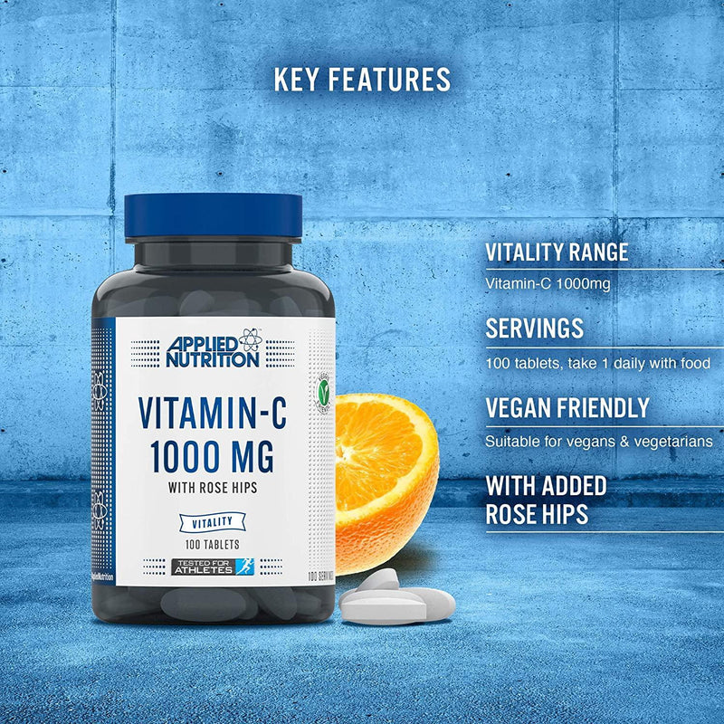 Vitamin C + Rosehips 100 Tablets Vegan - Applied Nutrition