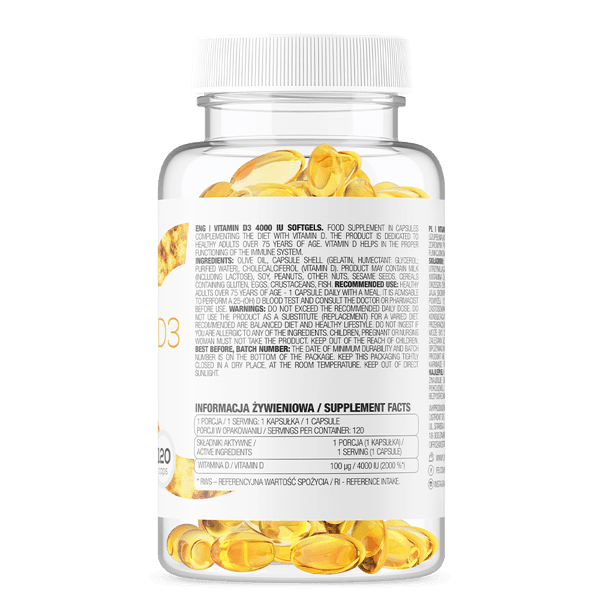 Vitamin D3 4000iu - 120 Softgels - OstroVit